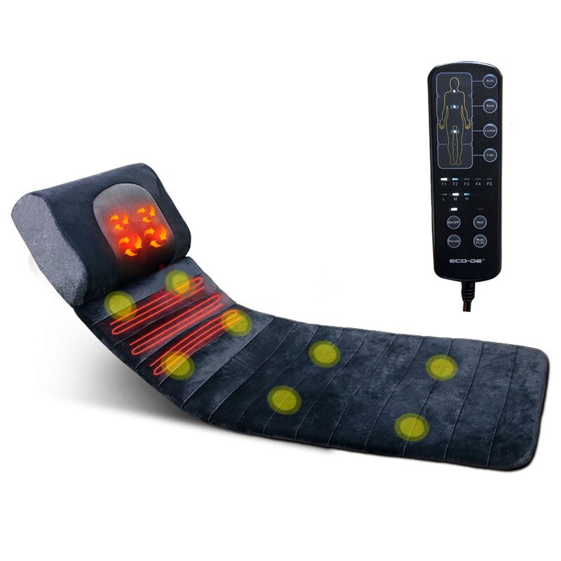 ECODE® Colchoneta de Masaje de Cuerpo Completo con 8 Motores Vibradores SHIATSU
